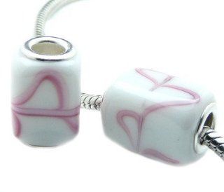 Hidden Gems (959) Silver Plated Core Glass Cube Bead, Will Fit Pandora/Troll/Chamilia Style Charm Bracelets: Jewelry