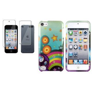 CommonByte Star Rainbow Rubber Hard Case+Full Body Protector For iPod Touch 5 5th 5G Gen : MP3 Players & Accessories