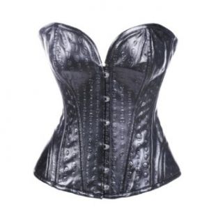 Bslingerie Womens Faux Leather Intimate Boned Corset (M)
