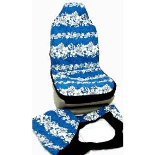Hawaiian Car Seat Covers, Blue Blue Flower, set of 2 Front Bucket seat covers, Made in Hawaii USA: Automotive