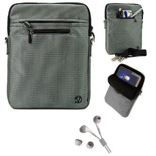 SumacLife Hydei Edition Silver Grey Nylon Sleeve Carrying Case with Removable Shoulder Strap for Toshiba Excite X10 / Toshiba AT200 10.1 inch Android Tablet + Black Headphone: Computers & Accessories