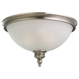 Sea Gull Lighting 75350 965 2 Light Ceiling Flush Mount Fixture, Etched Ripple Glass Shade and Antique Brushed Nickel    