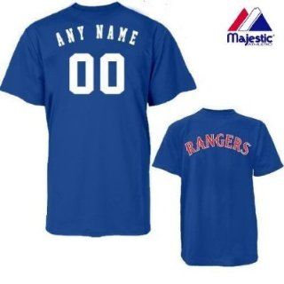 Texas Rangers Personalized Custom (Add Name & Number) 100% Cotton T Shirt Replica Major League Baseball Jersey : Sports Fan Jerseys : Sports & Outdoors
