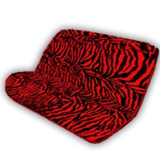 Red & Black Zebra Animal Print Bench Seat Cover Universal Car Van Truck: Automotive
