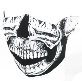 New Black & White Skull Neoprene Half Face Mask Muzzle Motorcycle Nose Mouth: Clothing
