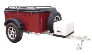 Hybrid Trailer Co. Vacationer with Spare Tire and Cooler Tray   Enclosed Cargo Trailer, 990 lbs. Gross, 30 cu/ft.   Black Cherry Automotive