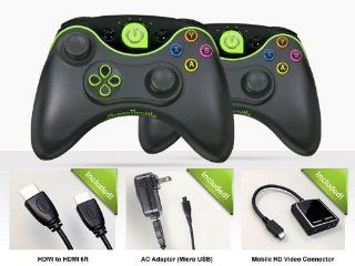 Green Throttle Atlas 2 Player Bundle (MHL Connector + USB AC Adapter + 6ft HDMI to HDMI cable) Includes 2 Wireless Bluetooth Controller for Android Games on Smartphones and Tablets: Electronics