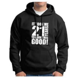 21 Years Look This Good 21st Birthday Distress Look Premium Hoodie Sweatshirt: Clothing