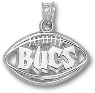 NFL Tampa Bay Buccaneers Pierced Football Pendant   Sterling Silver: Jewelry