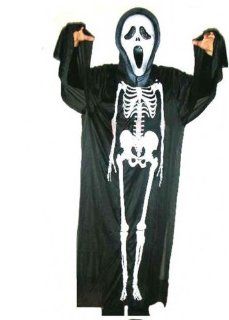 Screaming Ghost Mask & Skeleton Cape Halloween/ Cosplay Costume (Model: Dm010003 C3): Toys & Games