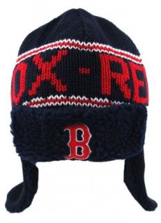 Boston Red Sox Yeti Navy Knit Beanie Hat/Cap with Ear Flaps: Clothing