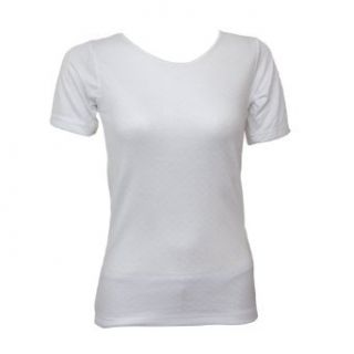 Ladies/Womens Thermal Underwear Short Sleeve T Shirt Top (Heat Trap Range) (8 10) (White) Thermal Underwear Tops