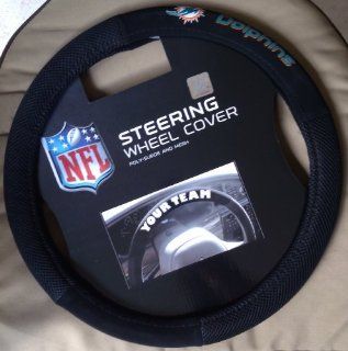 Miami Dolphins NEW LOGO Poly Suede Mesh Steering Wheel Cover NFL Football: Automotive