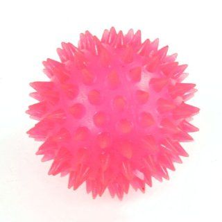 Hot Pink Textured Ball Design Squeezing Squeaky Chew Toy for Pet Dog Cat : Pet Supplies