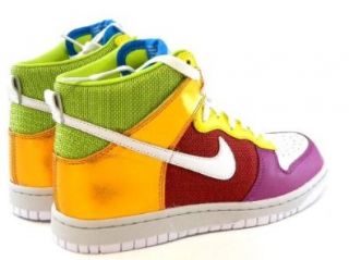 New Nike Dunk High Premium Rainbow Gold/White/Pink/Red Fashion Women Sneakers Shoes (Women size 11): Shoes