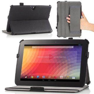 MoKo Slim Fit Multi angle Folio Cover Case for Google Nexus 10 Android Tablet by Samsung, BLACK (with Smart Cover Auto Wake/Sleep Feature): Computers & Accessories