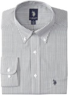 U.S. Polo Assn. Men's Stripe Dress Shirt, Black, 16 16.5/32 33 at  Mens Clothing store