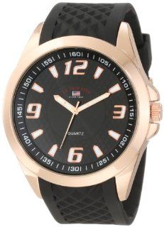 U.S. Polo Assn. Sport Men's US9122 Black Textured Strap Analog Watch: Watches