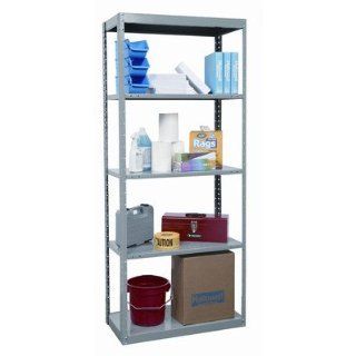 Hallowell DT5510 24HG Dura Tech Heavy Duty Pass Through Shelving Individual Unit with 5 Shelves, Hallowell Gray Steel, 36" Width, 87" Height, 24" Depth, 800 lbs Shelf Capacity, Knock Down: Industrial & Scientific