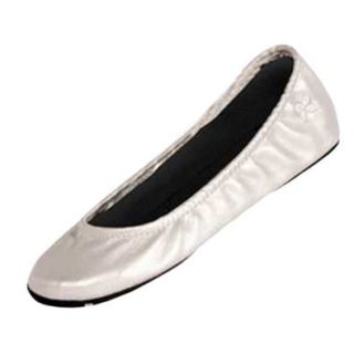 Butterfly Twists Solid Silver Folding Ballerina Slip On Flats Size X Large: Shoes