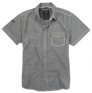 Guess Mens Border Button down Shirt, Voodoo Grey (Small) at  Mens Clothing store: