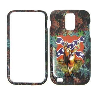 Samsung Galaxy S II T989 HERCULES   Deer & Rebel Flag on Camo Camouflage Case, Cover, Faceplate, Snap On, Protector Case, Face Cover: Cell Phones & Accessories