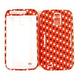 Samsung Galaxy S II S2 S 2 / SGH T989 T Mobile TMobile / Hercules Black and White Polka Dots on Red Design Hybrid Snap On Jelly Skin Gel and Hard Protective Cover Case Kickstand / Kick Stand Cell Phone (Free by ellie e. Wristband): Everything Else