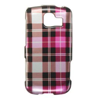 HOT PINK CHECK Hard Plastic Design Cover Case for LG Optimus S (Sprint) + Screen Protector: Cell Phones & Accessories