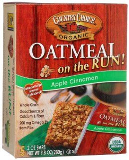 Country Choice Organic Oatmeal On The Run, Apple Cinnamon, 5 Count Bars (Pack of 6) : Oatmeal Breakfast Cereals : Grocery & Gourmet Food