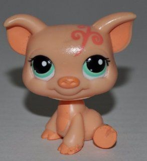 Pig #998 (Peach, Blue Eyes , Swirl on Head)   Littlest Pet Shop (Retired) Collector Toy   LPS Collectible Replacement Single Figure   Loose (OOP Out of Package & Print): Everything Else