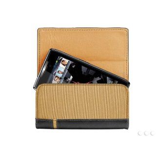 VMG For Motorola Droid RAZR/RAZR MAXX/RAZR HD/RAZR MAXX HD Leather Holster Belt Clip Case Cover   Black Beige Brown Tan Premium Executive Design [by VanMobileGear]: Cell Phones & Accessories
