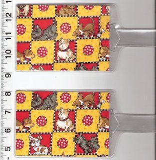 Set of 2 Luggage Tags Made with Mary Engelbreit Best Friends Puppy Dog Fabric  Other Products  