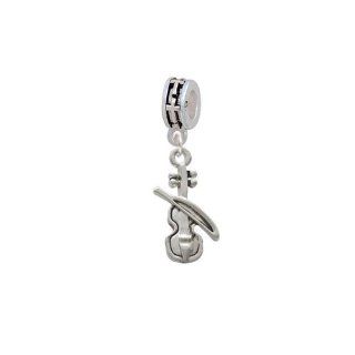 Violin European Silver Cross Charm Dangle Bead Delight Jewelry Jewelry