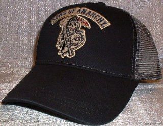 SONS OF ANARCHY Embroidered Grim Reaper Logo Mesh Back Baseball Cap HAT 