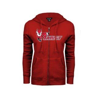 Marist Ladies Red Fleece Full Zip Hoodie 'Marist w/Fox'  Sports Fan Sweatshirts  Sports & Outdoors