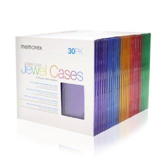 Memorex 30 pack Slim CD Jewel Case (5mm)  Assorted Colors: Electronics