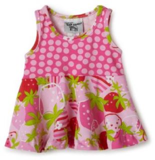 Flap Happy Contrast Swing Top, Strawberry Fields, 6 Months: Infant And Toddler Blouses: Clothing