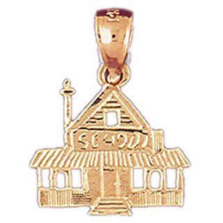 14k Yellow Gold School House Dazzlers Charm 6461: Jewelry