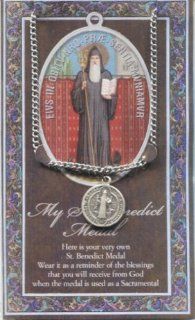 St Benedict Medal with Prayer Pamphlet   Genuine Pewter : Home And Garden Products : Everything Else