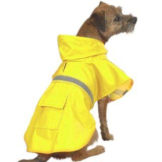 Dog Rain Coat   Yellow w/Reflective Stripe   XX Large (XXL) : Pet Raincoats : Pet Supplies