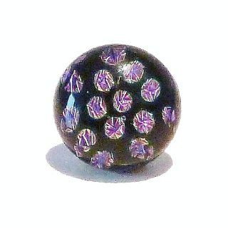 Black Spotty Dichroic Glass Tie or Scarf Pin / Brooch 11mm Jewelry