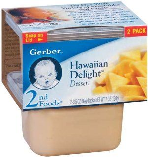 Gerber 2nd Foods Baby Foods Sitter Hawaiian Delight Spoonable Smoothies 2   3.5 Oz Packs   8 Pack : Baby Food Meat : Grocery & Gourmet Food