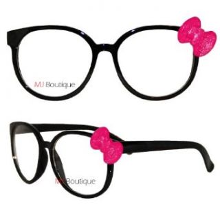 Black & Pink Bow Hello Kitty Glasses Nerd Clear Lens Shatter Resistant 9298KC Clothing