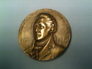 RARE    Circa 1926 Alexander Hamilton Bronze Commemorative 222.2 Grams (Almost Half a Pound): Everything Else