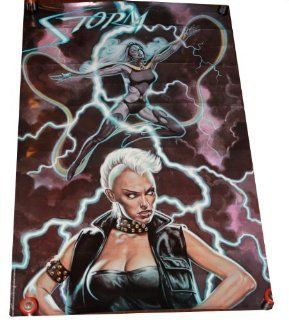 Vintage 1986 Marvel Comics X Men Poster Approximately 22 by 33 Inches   Storm With a Mohawk     Prints