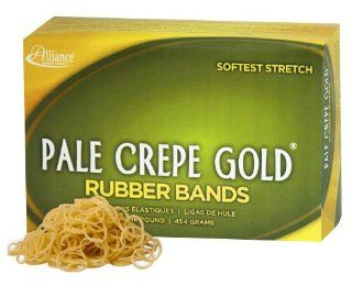 Alliance Pale Crepe Gold Size #8 (7/8 x 1/16) Premium Rubber Band   1 Pound Box (Approximately 7455 Bands per Pound) (20085) : Office Products
