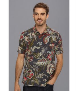 Tommy Bahama Island Modern Fit Laurel Floral Camp Shirt Mens Short Sleeve Button Up (Black)