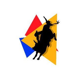 6" Printed color bull riding triangles red blue sticker decal for any smooth surface such as windows bumpers laptops or any smooth surface.: Everything Else