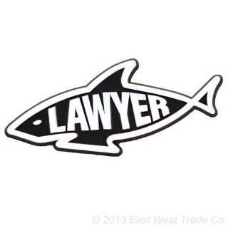 Lawyer Shark emblem. Lawyers take bigger bites Now offered at a discount because our lawyer won us a big settlement Dimensions approx. 6" x 2.5" 