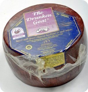 Murcia Al Vino (Drunken Goat) Goat Cheese (Whole Wheel) Approximately 5 Lbs : Artisan Chevre Cheeses : Grocery & Gourmet Food